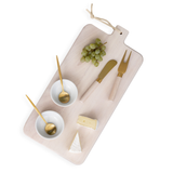 7 Piece Cheese Board Set | White Washed Wood