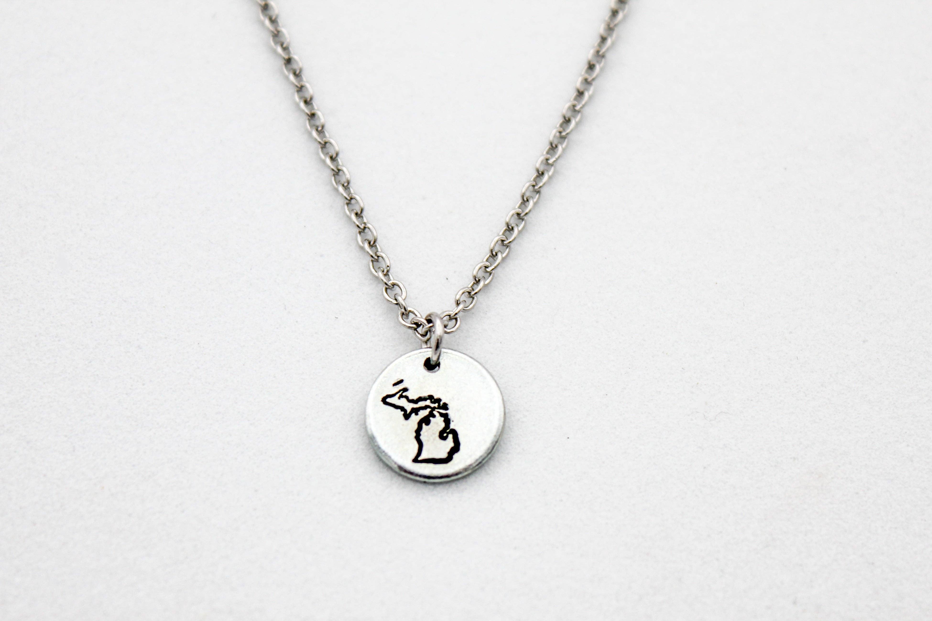 Seasons Michigan Stamped Steel Adjustable Necklace