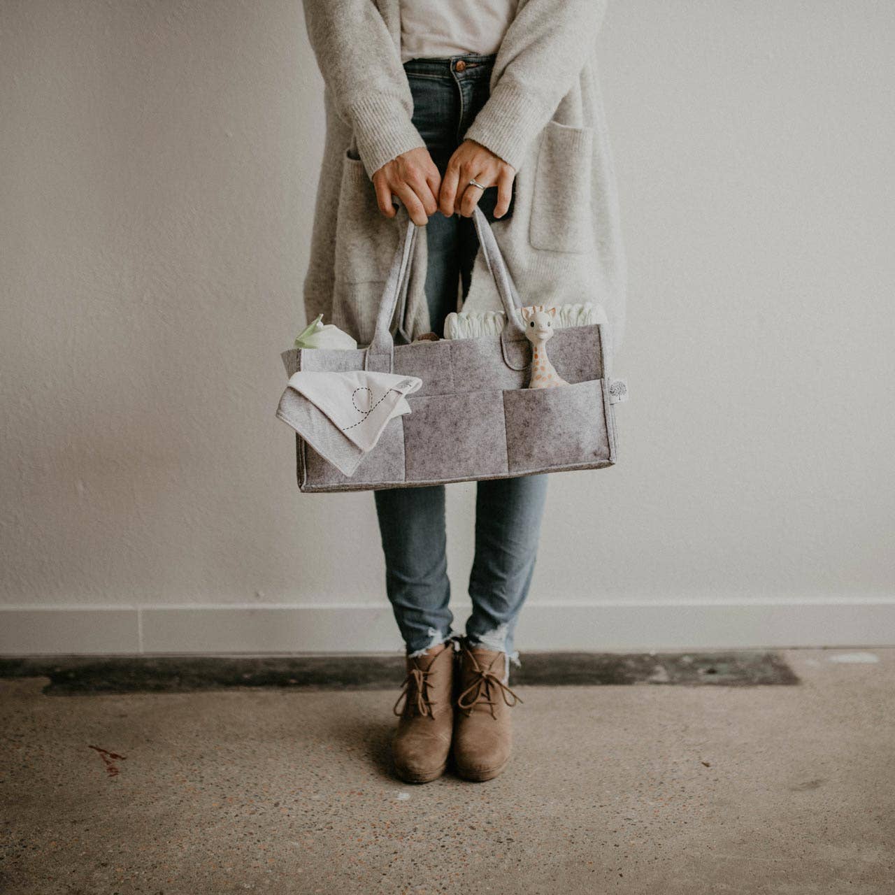Gray Diaper Caddy