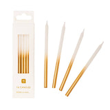 White & Gold Candles | 16 Pack