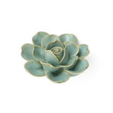 Teal Gardenia Ceramic Flower
