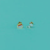 Bookworm Enamel Flat Back Earrings