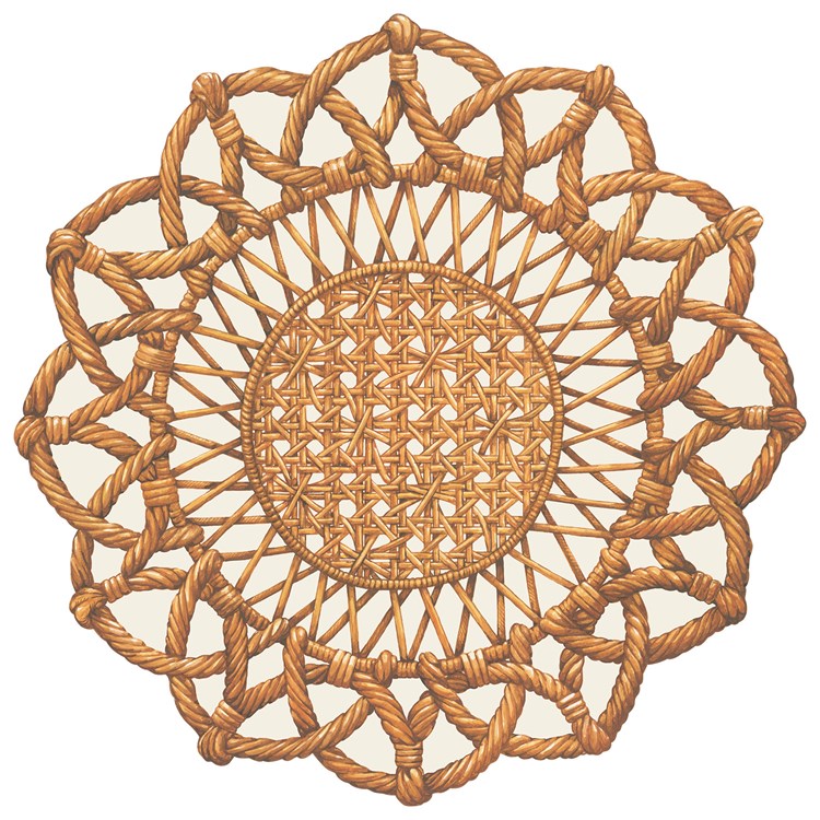 Die-cut Rattan Weave Placemat - 12 Sheets