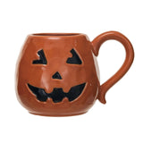 16 oz. Debossed Stoneware Jack-O-Lantern Shaped Mug