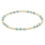 enewton | Gemstone Gold Joy Pattern 3mm Bead Bracelet | Amazonite