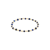 enewton | egirl | Gemstone Gold Sincerity Pattern | 3mm Bead Bracelet | Lapis