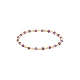 enewton | egirl | Gemstone Gold Sincerity Pattern | 3mm Bead Bracelet | Ruby