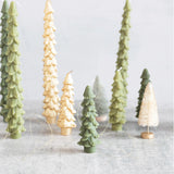 5" Unscented Tree Shaped Taper Candles | Cedar Green Color | Set of 2
