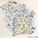 Fishkiss Michigan Swedish Dishcloth