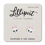 White Easter Bunny Earrings